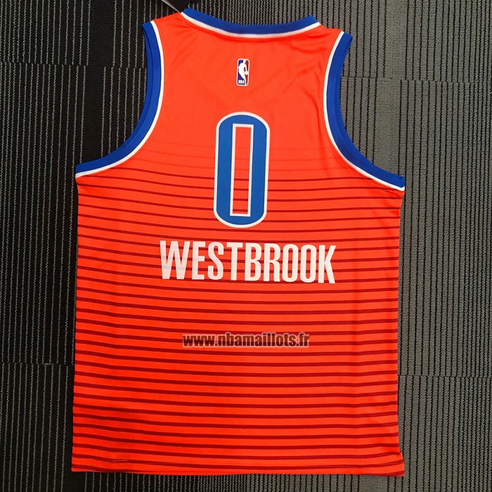 Maillot Oklahoma City Thunder Russell Westbrook NO 0 Statement 2021 Orange